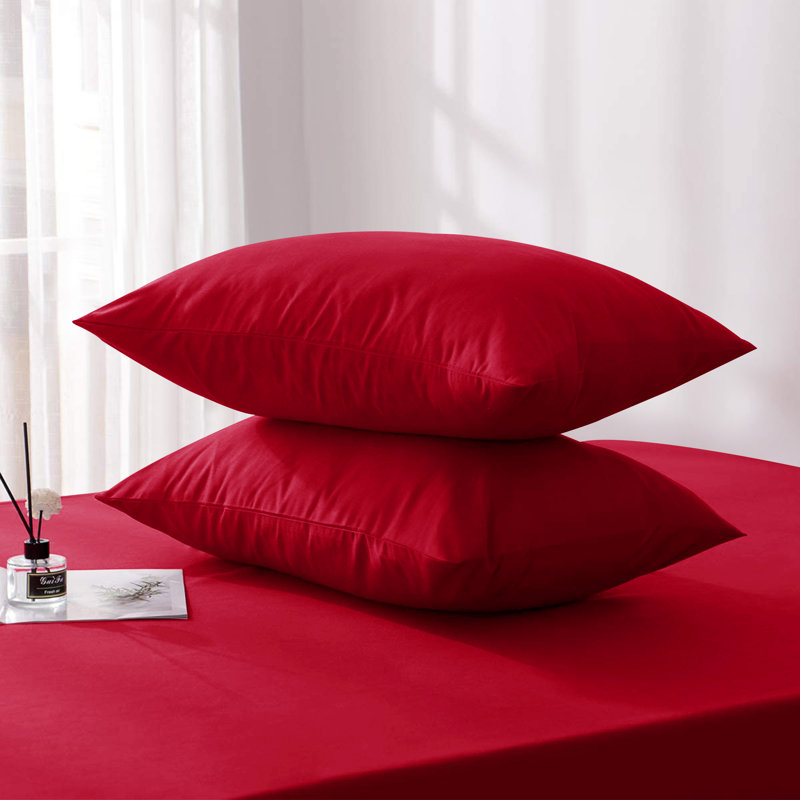 Jaramiah Super Soft Plain Microfiber PillowCase, Red