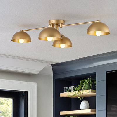 4-Light Dimmable Linear Sputnik Semi-Flush Mount