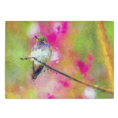 Glass Hummingbird Chopping Board