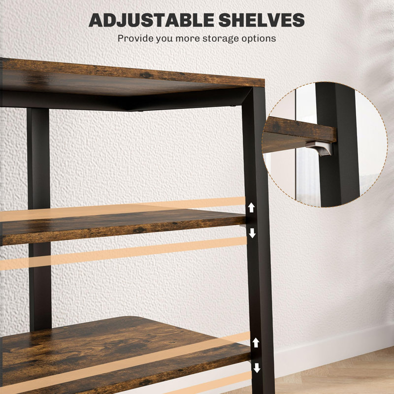 79cm H Media Shelves, Rustic Brown