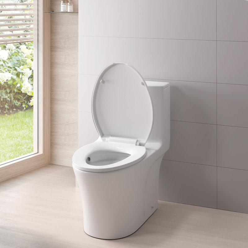 Toilette allongée une pièce à double chasse 1,6 GPF (siège inclus)