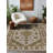 Minna Collection Digital Print Cotton-Polyester Beige Green Moroccan Rug-239871064