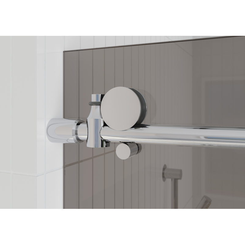 Equinox 56 - 60 in. x 78 in. Fully Frameless Gray Tinted Sliding Shower Door, Chrome