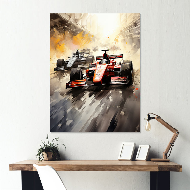 Formula One Speed Car Speedway Fury 4 - Race Tracks Metal Wall Art, 20" H x 12" W x 1" D