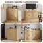 Buffet 31,5 "cannelé avec rangement, ensemble de 3, armoire en bois avec 2 portes tampons et 3 tablettes réglables, convenant à la salle à manger, à la cuisine et au salon-105043290-105183997