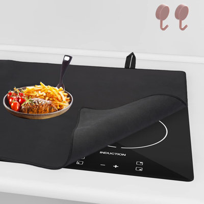 Couvercle de cuisinière pour cuisinière électrique, tapis de cuisinière en caoutchouc pour cuisinière en verre, protecteur de surface de cuisson en verre, résistant à la chaleur, va au lave-vaisselle