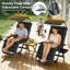 Zero Gravity Chair With Canopy, 500 Lb Heavy-Duty Adjustable Reclining Lounge Chair With Cushion, Pillow & Cup Holder, Foldable Outdoor Patio Recliner-2032696242-2040030996