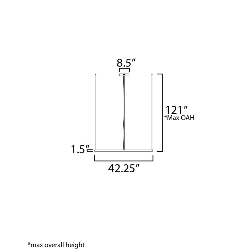 Unity 1 - Light LED Pendant, 1.5" H x 42.25" W x 8.5" D