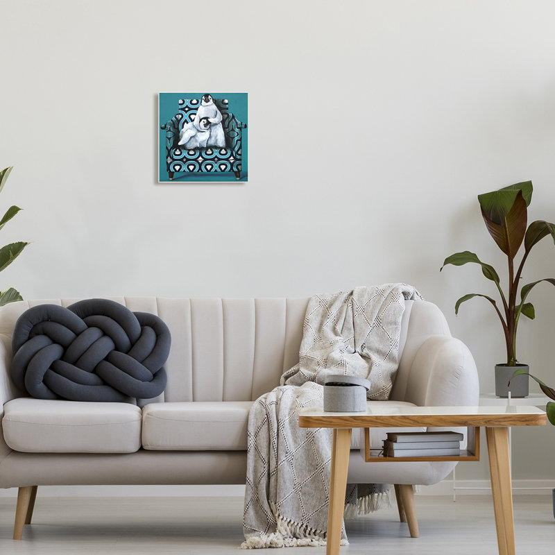 Paire de pingouins à tête relaxante à motif de canapé, art mural par Kamdon Kreations