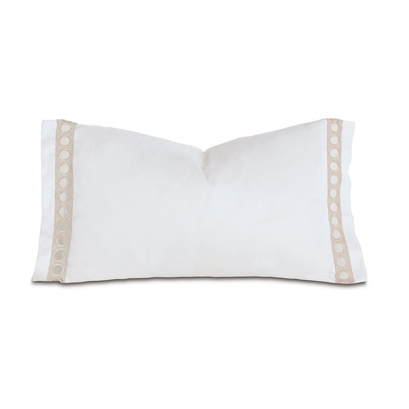 Celine Cotton Pillow Sham, Queen, White/Silver
