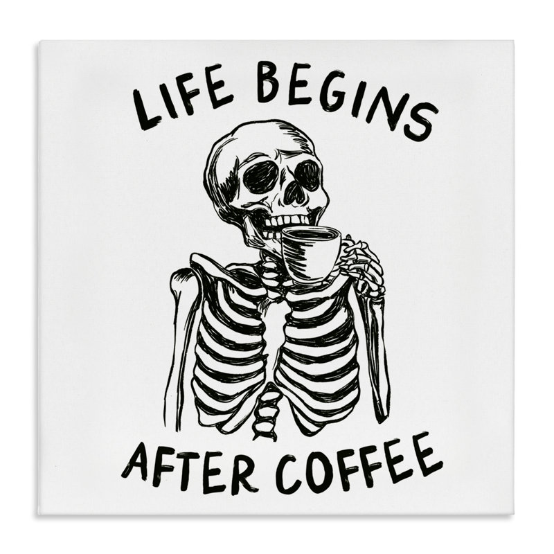 «Life Begins After Coffee Canvas», conception par JJ Design House LLC, H 36 po x l 36 po