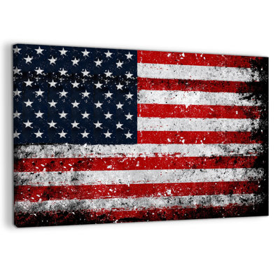  American Flag Wall Art, Patriotic Wall Decor, 4th of July Canvas Wall Art for Living Room, Military Wall Art, Americana Wall Decor Ready to Hang