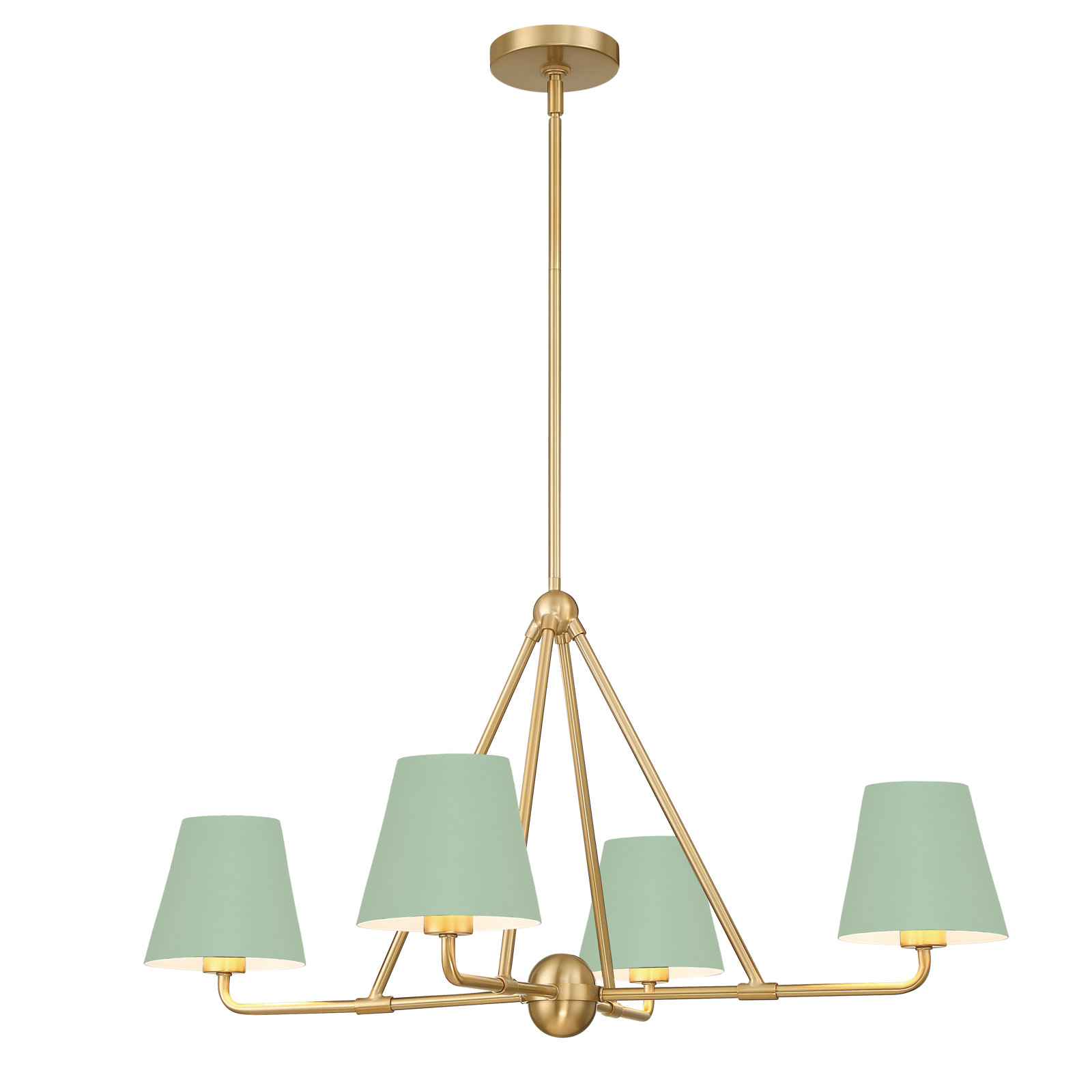 Kinston 4 - Light Shaded Classic Chandelier, Gold, Green