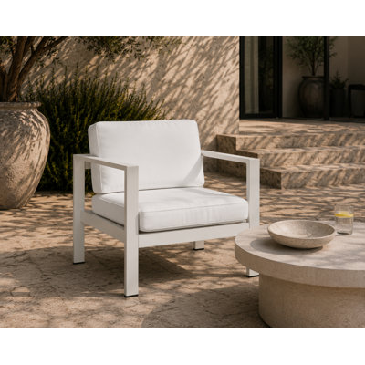 Chaise longue d'extérieur en aluminium avec coussins Devan