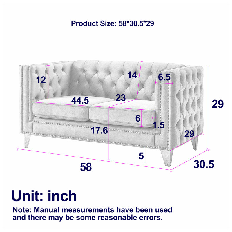 Canapé Chesterfield OBQ078, Grey