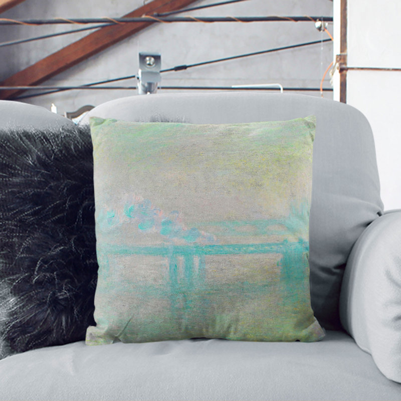 Charing Cross Bridge London Square Throw Cushion, 55cm H x 55cm W x 20cm D