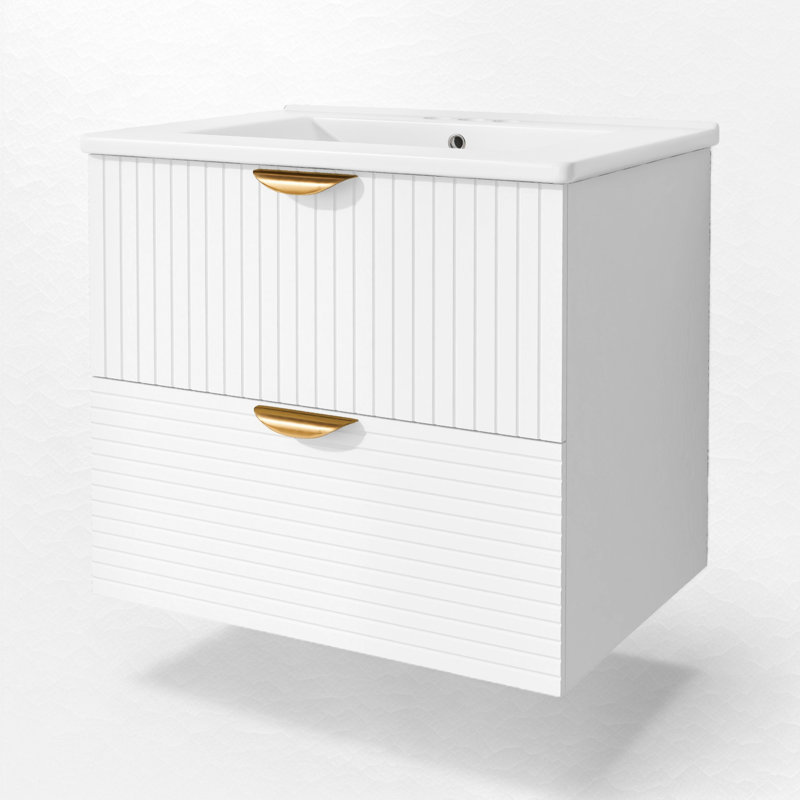 Ensemble de meuble-lavabo simple mural 24,03 "Resh