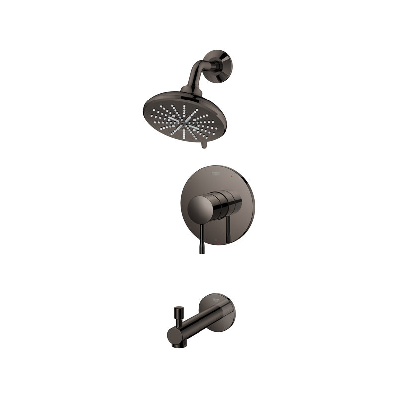 Essence Tub & Shower Faucet with Rough-in Valve, Hard Graphite