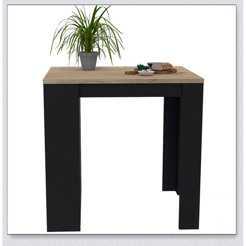 Elkins 3-Drawer Kitchen Island with Wengue and Pine Finish, Combining Modern Elegance and Ample Storage for a Functional Dining Space.