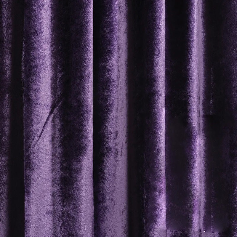 Rideau simple extra long et extra large en velours brillant de luxe, Mauve, L 52 po x L 63 po