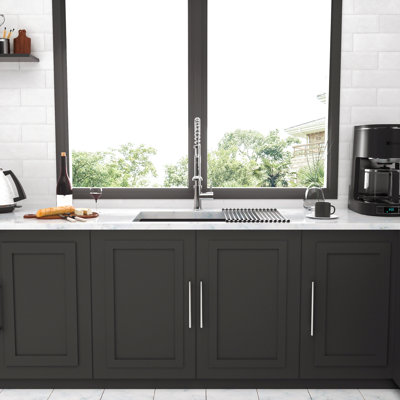 Gunmetal Black Kitchen Sink - Undermount Singel Bowl Kitchen Basin 16 Gauge Stainless Steel With 10 Inch Deep