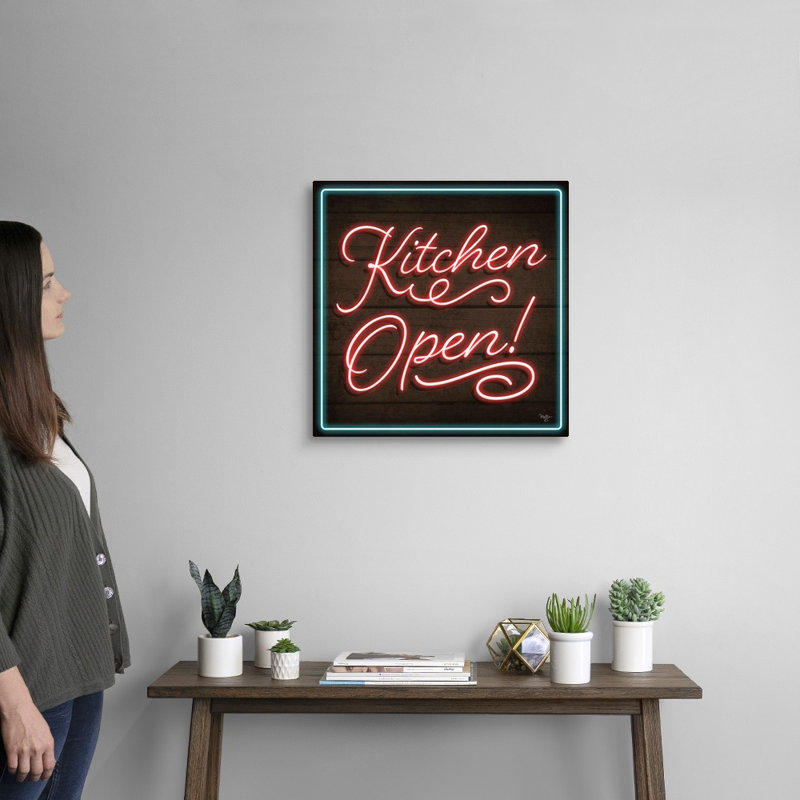 «Neon Kitchen Open Mollie», reproduction d'art sur toile tendue, Toile tendue, H 20 po x l 20 po x P 1,25 po