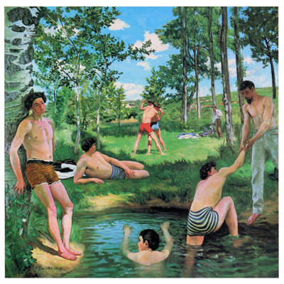 Leinwandbild Badende (Sommer-Szene) von Frédéric Bazille