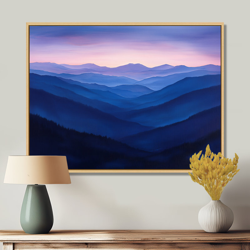 Glendia lavande, montagnes au crépuscule I - montagnes, art mural, H 12 po x l 20 po, Toile tendue, Ne s’applique pas