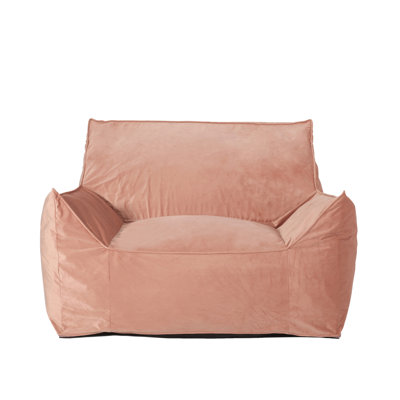 Allea Velveteen Bean Bag Chair With Armrests