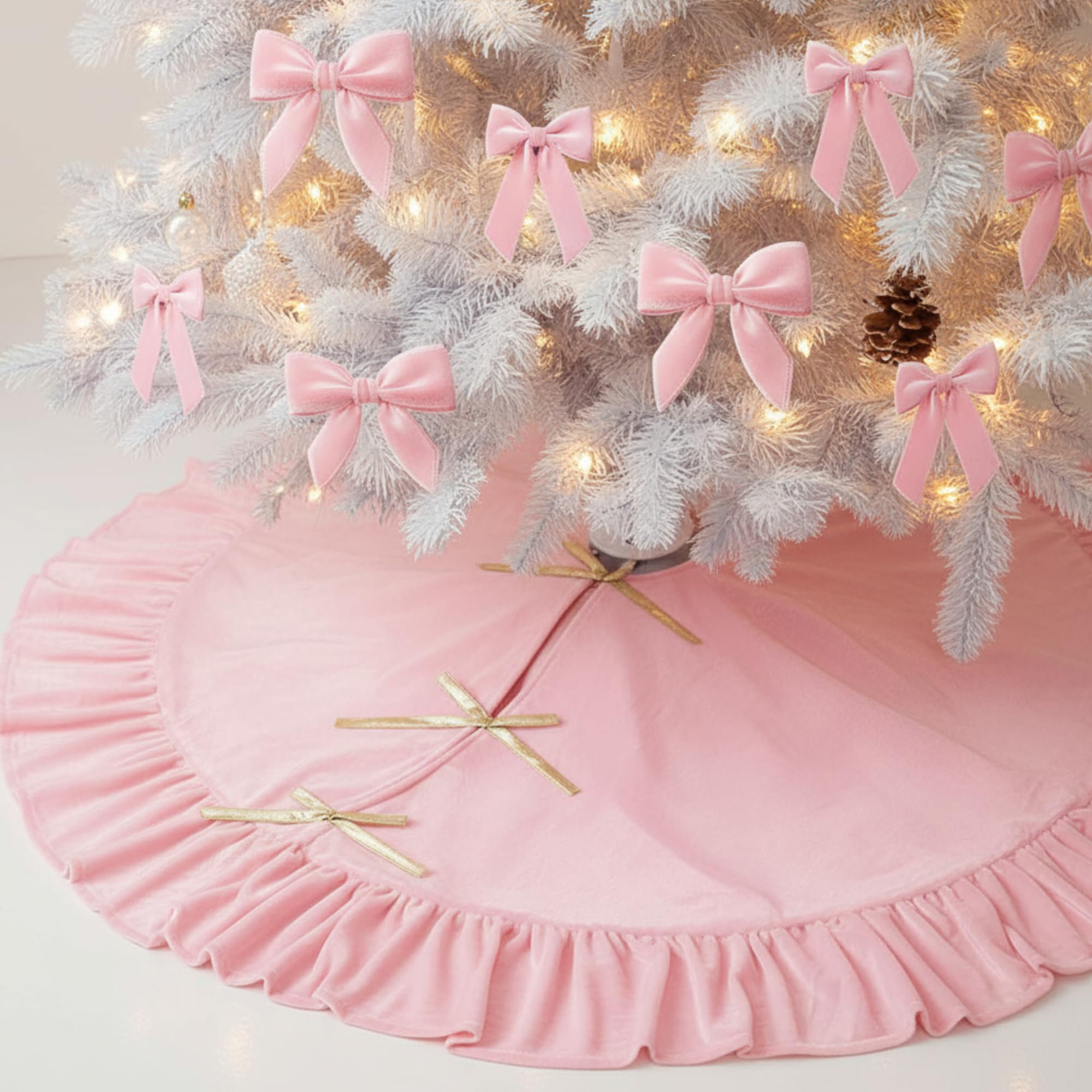 Jupe De Sapin De Noël 48 Pouces - Celebrate It, Rouge Avec Pingouins Et Père Noël, Neuve