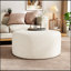 Repose-pieds rond luxueux en velours côtelé avec fabrication durable et sièges confortables, parfait pour les intérieurs modernes-275911686