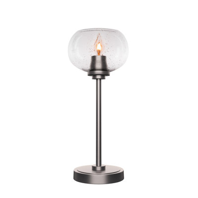 Whitmire Accent Lamp Shown In Dark Granite Finish With Clear Bubble Glass