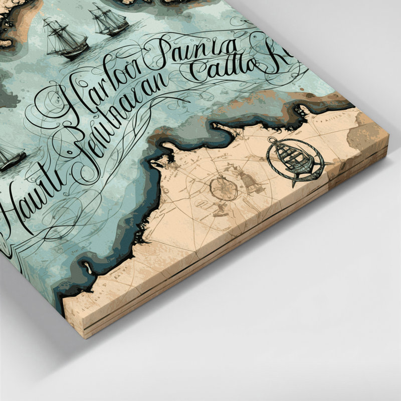 Art nautique sur toile, "Nautical Harbor noms", H 16 po x l 16 po
