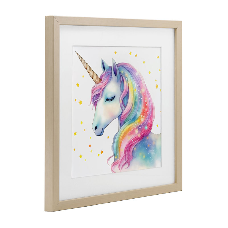 «Enchanted Rainbow Mane», reproduction sous verre encadrée, design by Creative Studio, H 16 po x l 16 po