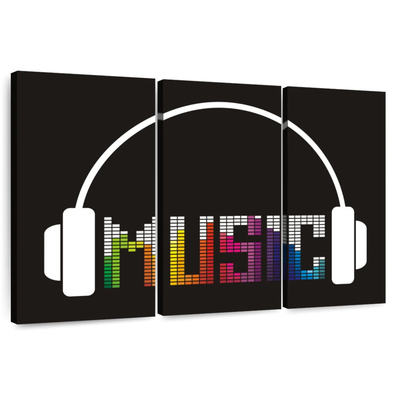 Abarca Music Headphones Typography, 42" H x 65" W