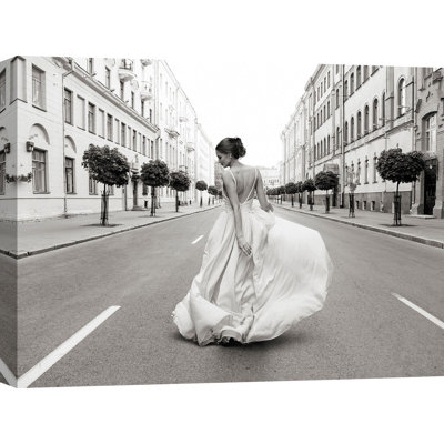 Walking Down A Road by Haute Photo Collection - Wrapped Canvas Print