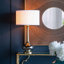 Lampe de table avec tambour en verre D15x29 "