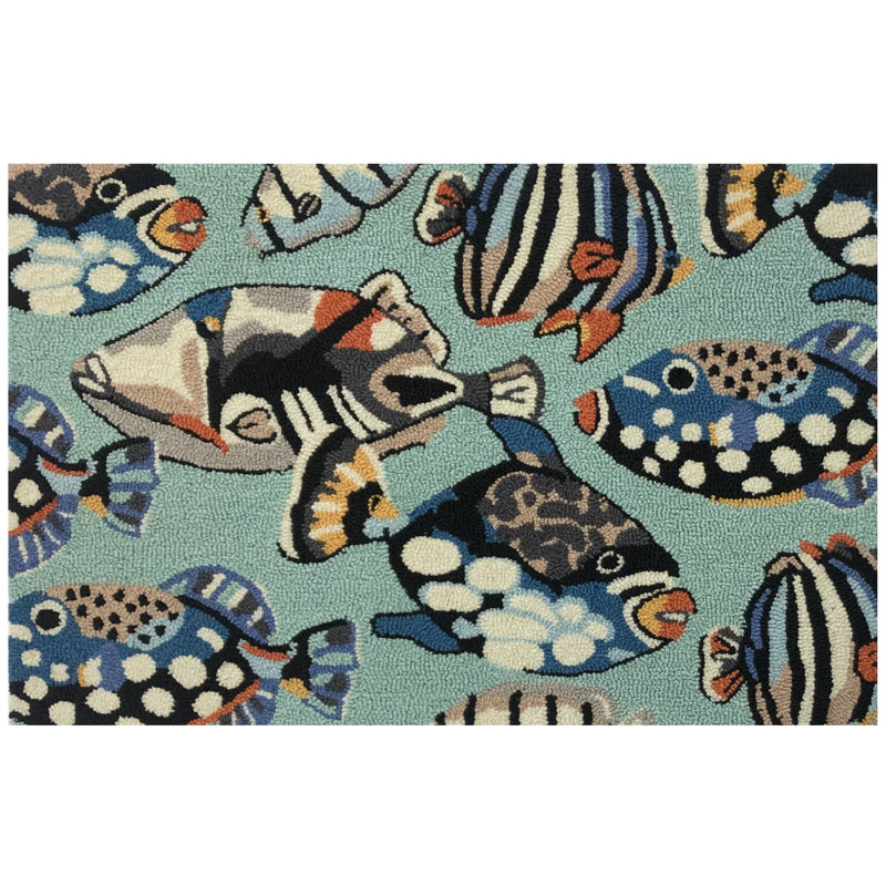 Motif de lancer de poisson turquoise_26492, Rectangle 2 pi x 3 pi