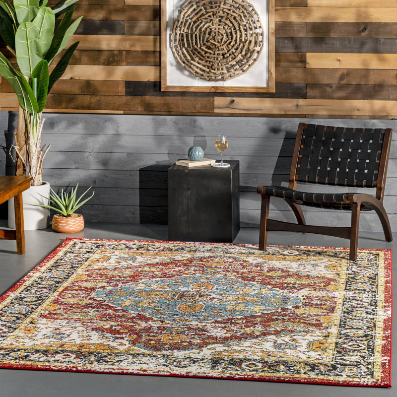 Maskell Southwestern Indoor / Outdoor Rug, Square 6'