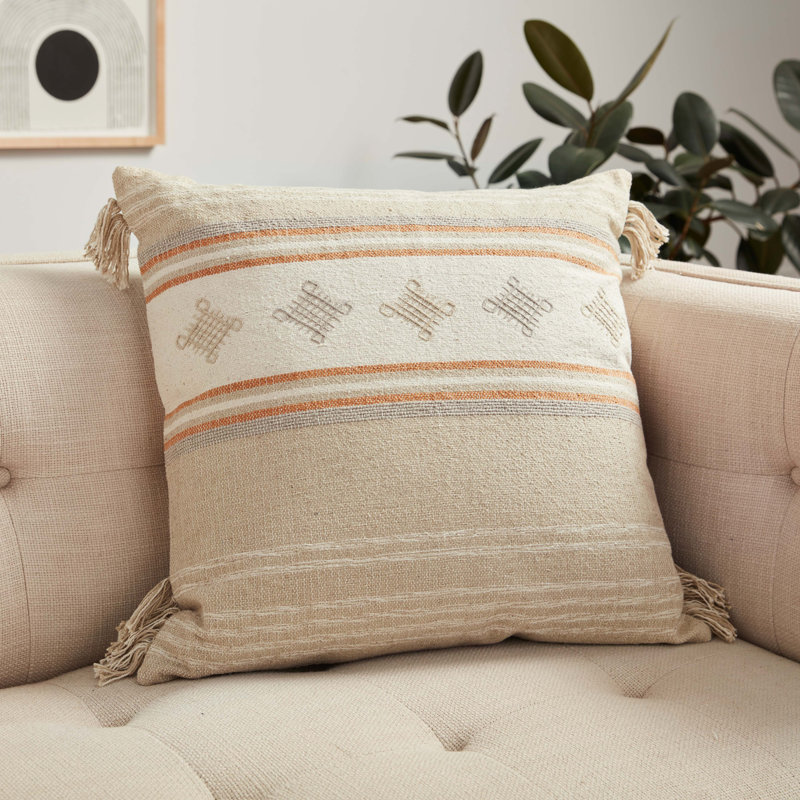 Fogel Cotton Blend / Polyester/Polyester Blend Throw Square Pillow, Pillow Cover Only - No Insert