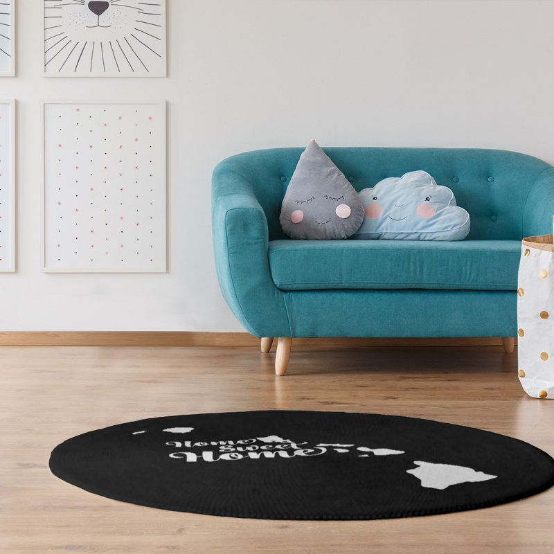 Tapis en poly-chenille honolulu à la maison, Rond 5 pi