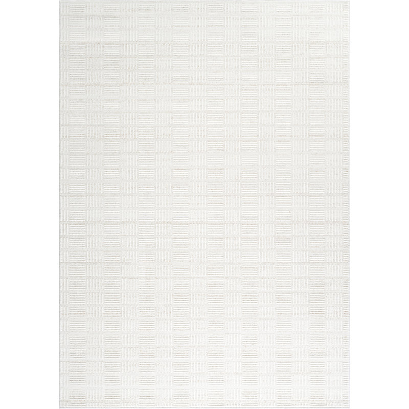 Abani Rugs Verona VER130A Modern Ivory Beige Checkered Minimalist Textured Area Rug, Rectangle 6' x 9'