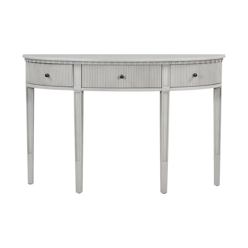 Console Table, Half Moon Accent Table With Drawer And Four Legs, Console Table For Indoor
