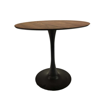 Mid-Century Round Dining Table with Sturdy MDF Top and Pedestal Base