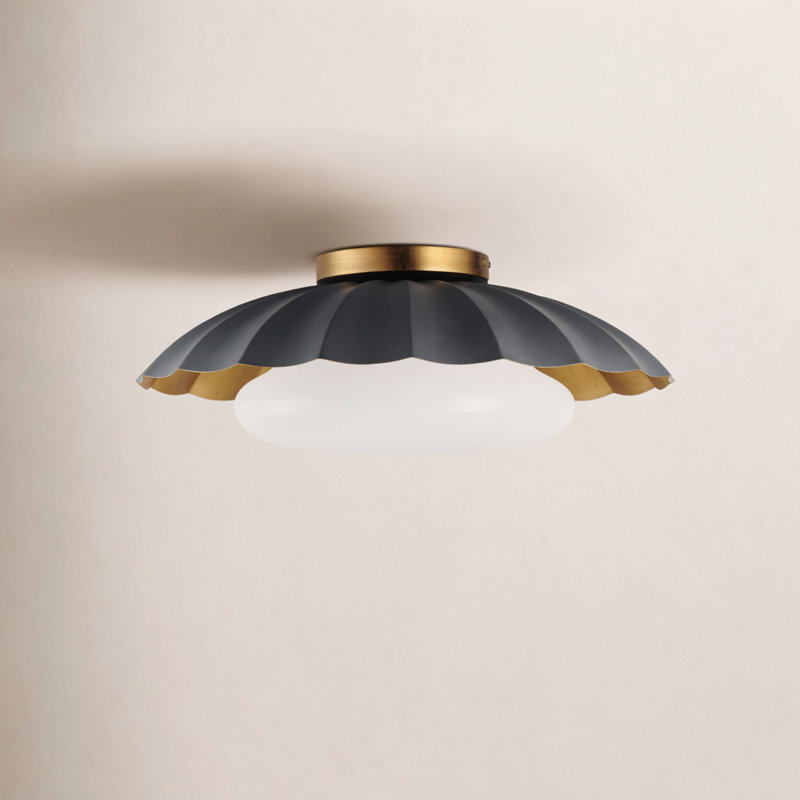 Granduca Glass Flush Mount, Dark Gray