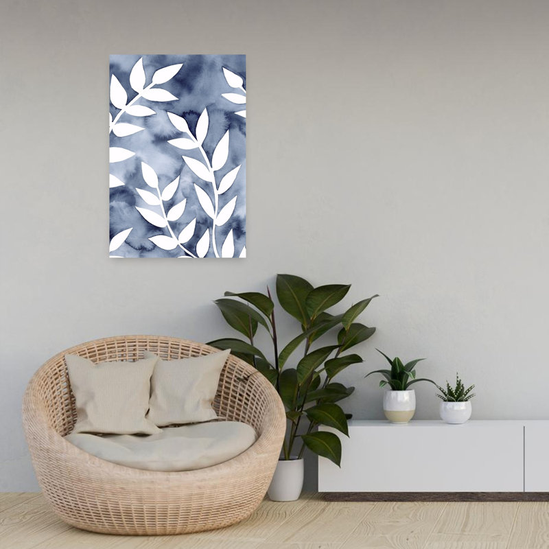 Art mural contemporain abstrait marine 2, 24" H x 16" W
