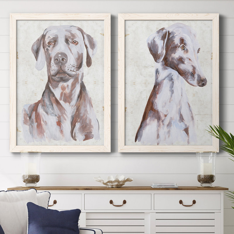 «Sitting Dog II», toile encadrée de qualité supérieure - prête à être accrochée, H 31,5 po x l 47 po x P 1,5 po