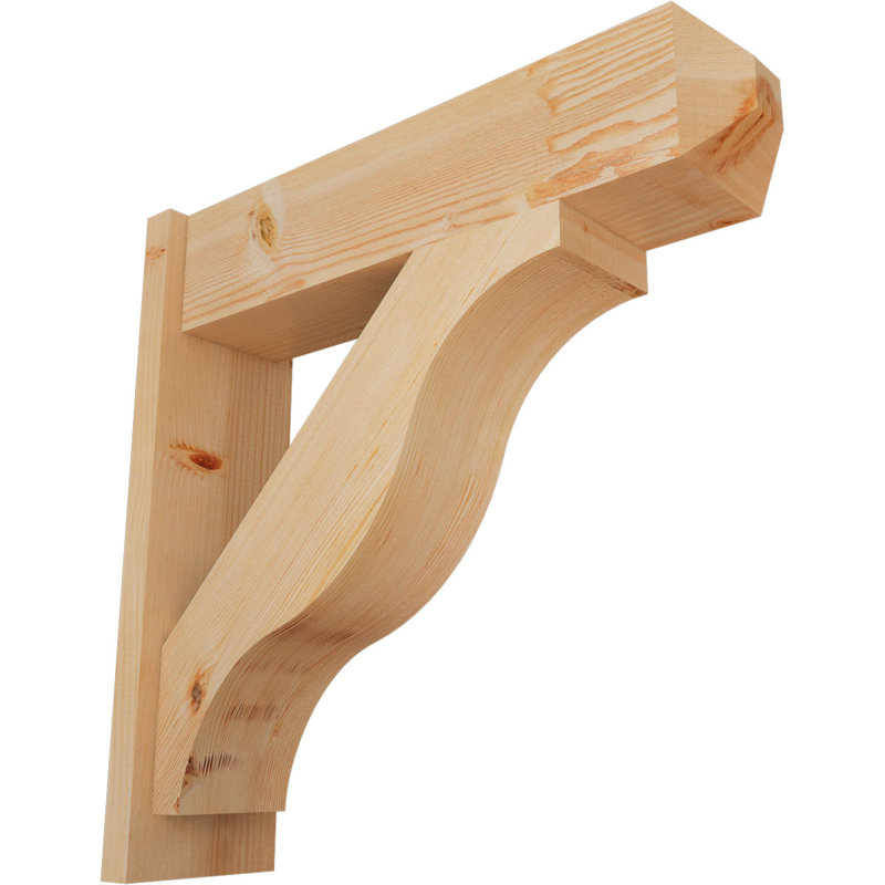 Persienne en bois rustique Funston Craftsman, P 28 po x H 28 po, Sapin Douglas de 7 1/2 po (lisse)
