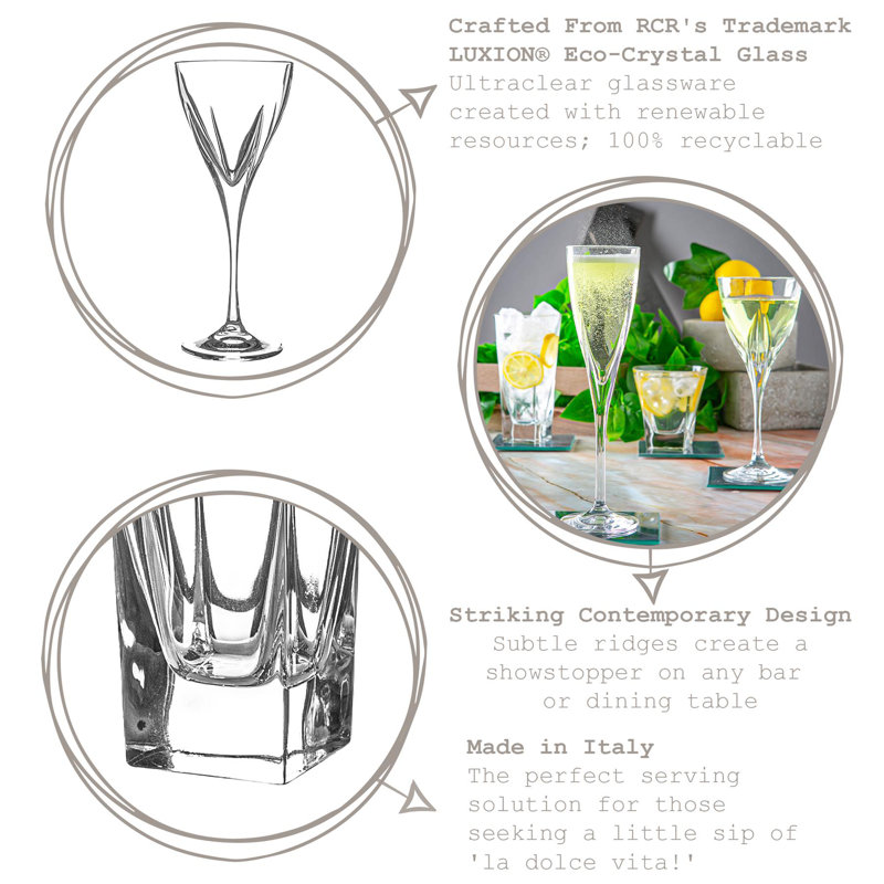 RCR Crystal - Fusion Stemware - Modern Cut Glass Stemware Goblets