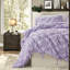 Ensembles de literie pour très grand lit, édredon en microfibre mauve avec motif floral gonflé pour toutes les saisons